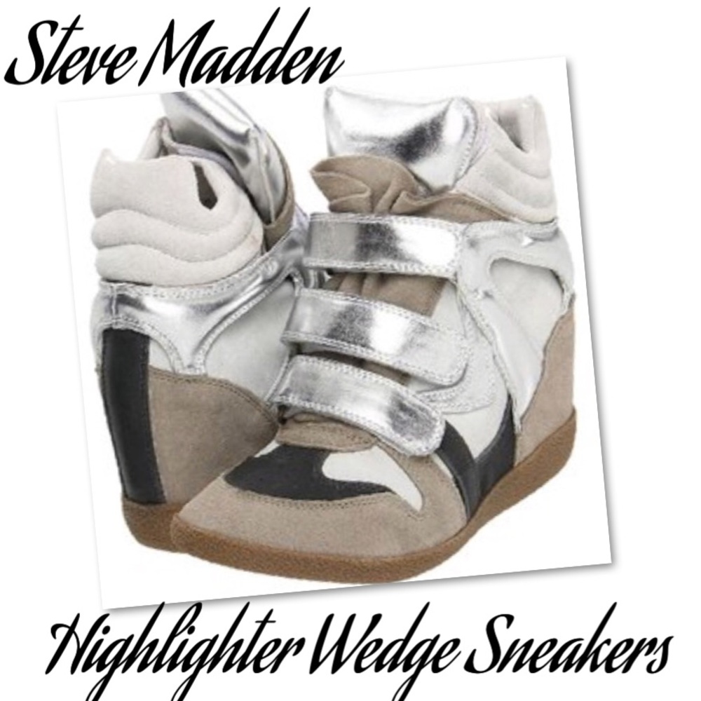 Steve Madden Highlighter Wedge Sneaker size 10